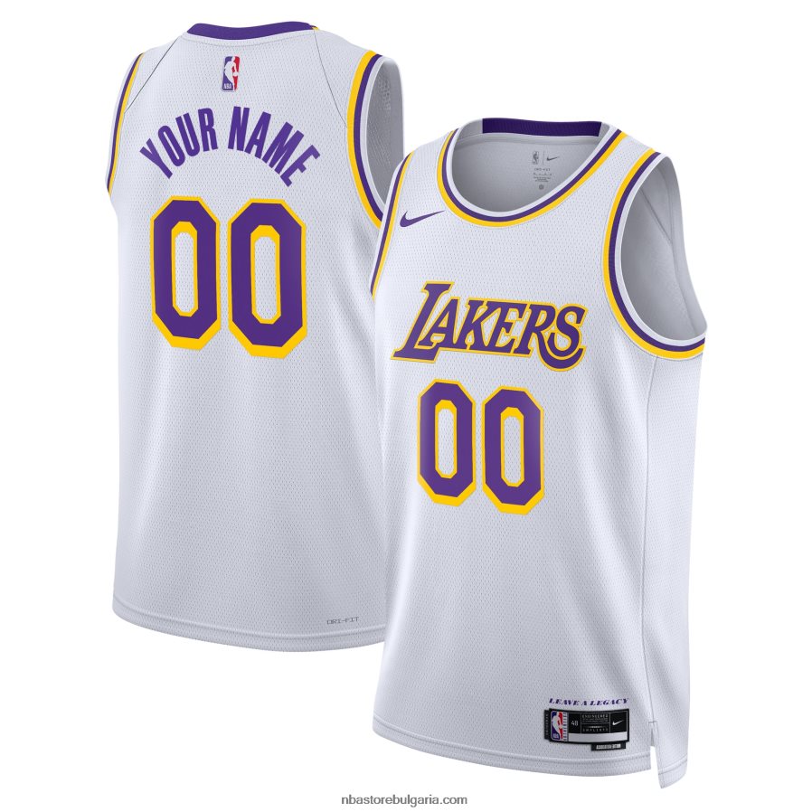 NBA JZ8F021147 Лос Анджелис Лейкърс nike бяла фланелка Swingman по поръчка