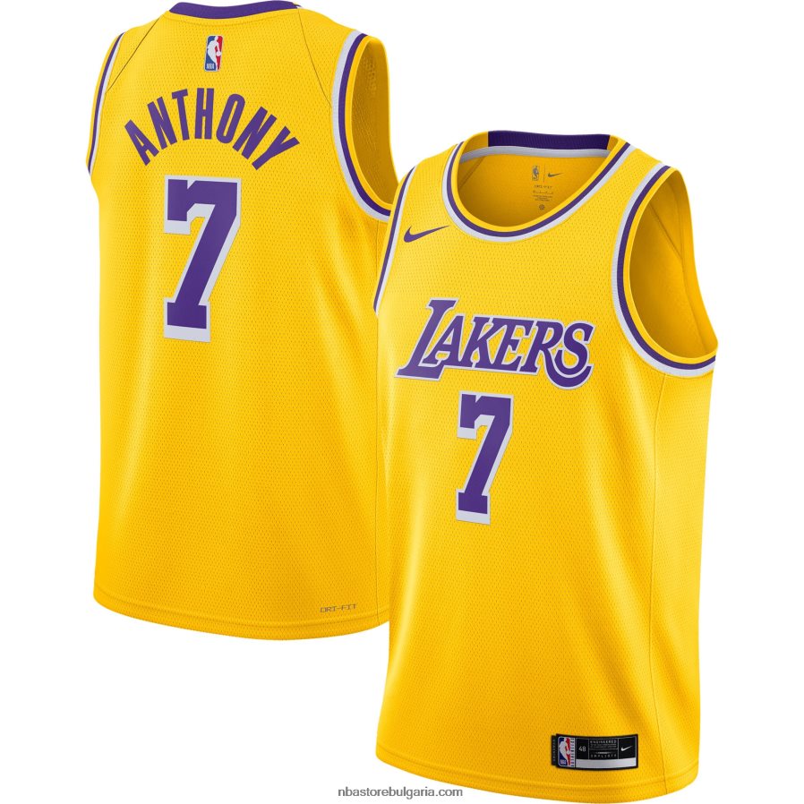 NBA JZ8F0211500 Лос Анджелис Лейкърс Кармело Антъни Nike Gold Swingman Джърси