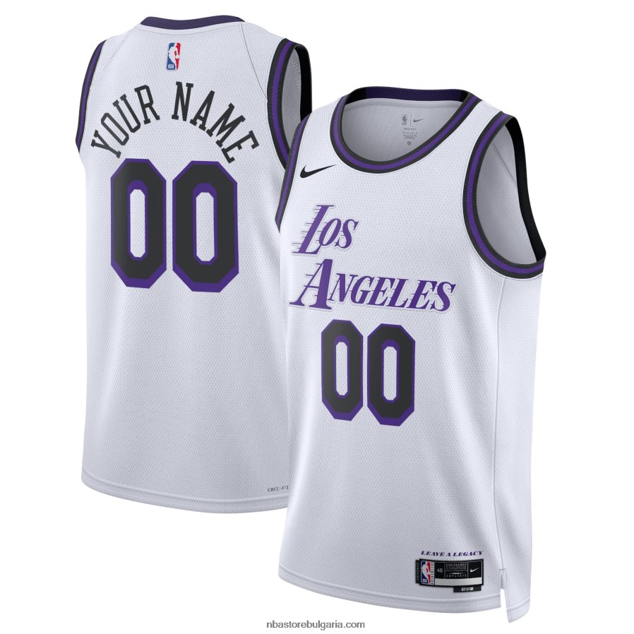 NBA JZ8F021313 Лос Анджелис Лейкърс nike бяла фланелка Swingman по поръчка