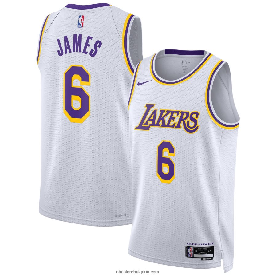 NBA JZ8F02153 лос анджелис лейкърс леброн джеймс nike бяла фланелка swingman