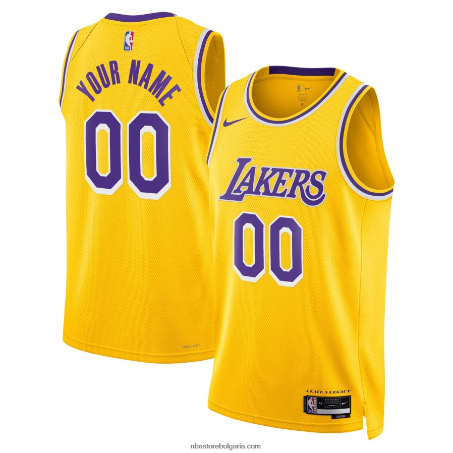 NBA JZ8F022739 Лос Анджелис Лейкърс nike gold swingman фланелка по поръчка