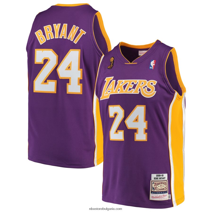 NBA JZ8F022927 Кобе Брайънт Лос Анджелис Лейкърс Мичъл и Нес класика от твърда дървесина автентично трико - лилаво