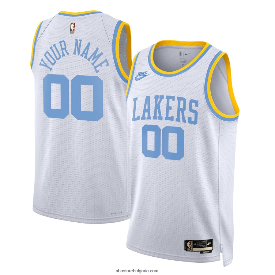 NBA JZ8F0264 лос анджелис лейкърс nike бяла персонализирана фланелка swingman