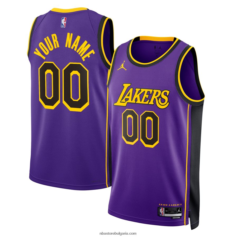 NBA JZ8F0283 Лос Анджелис Лейкърс Джордан марка лилаво суингмен фланелка по поръчка