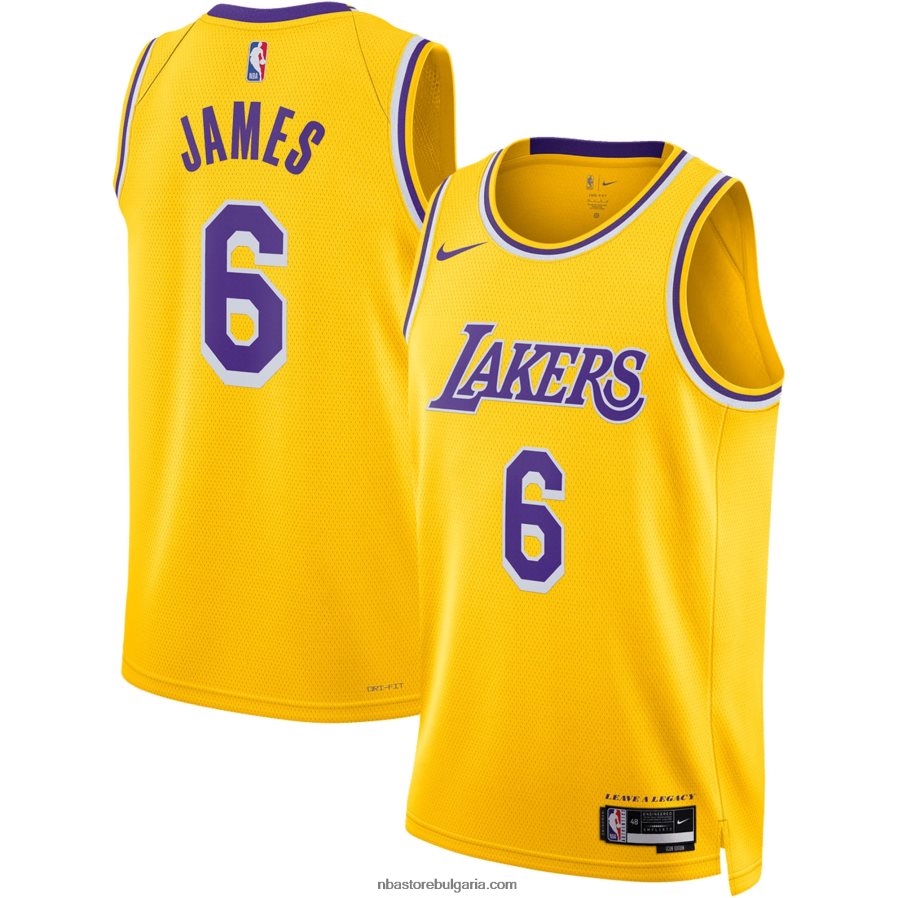 NBA JZ8F0288 лос анджелис лейкърс леброн джеймс nike gold swingman фланелка