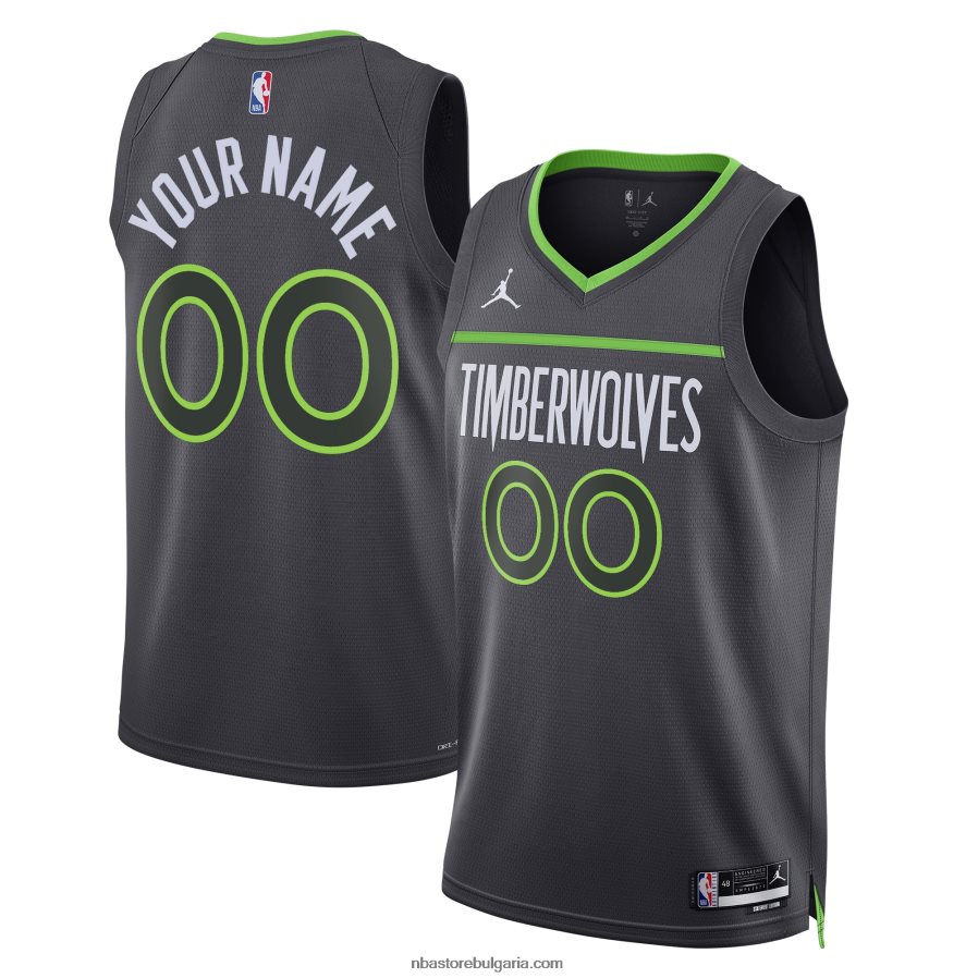 NBA JZ8F021872 минесота тимбъруулвс джордан марка черен swingman фланелка по поръчка