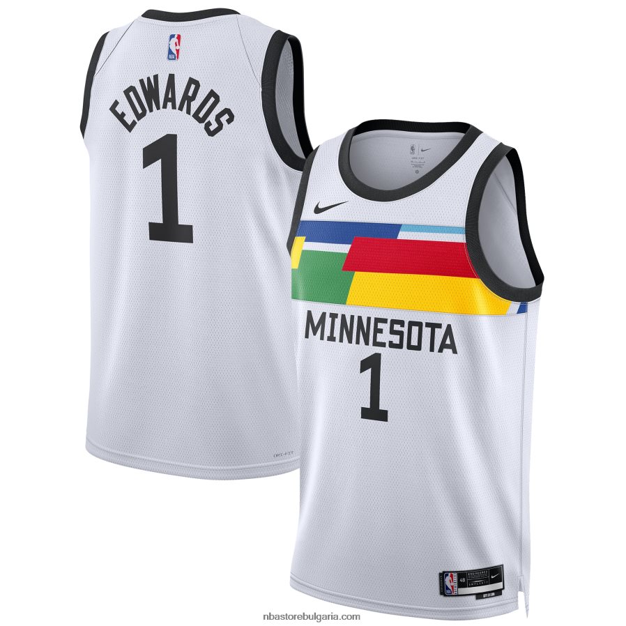 NBA JZ8F022726 минесота тимбърулвс антъни едуардс бяла фланелка nike swingman