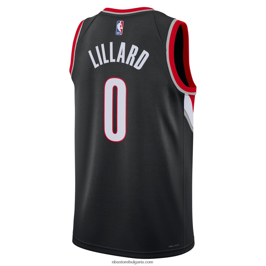 NBA JZ8F02172 portland trail blazers damian lillard nike black swingman jersey