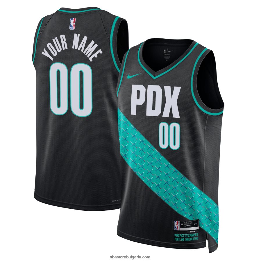 NBA JZ8F02341 портланд трейл блейзъри nike черен swingman фланелка по поръчка