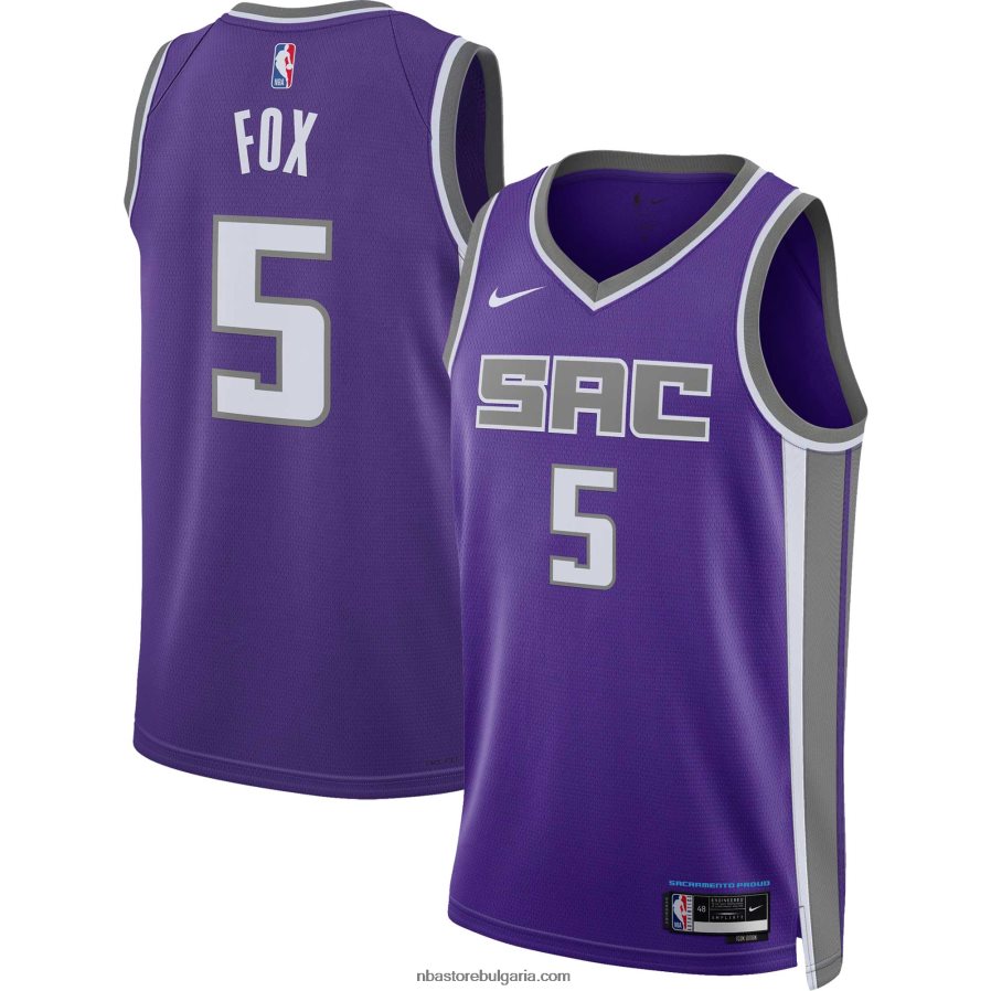 NBA JZ8F0234 sacramento kings de\'aaron fox nike purple swingman jersey