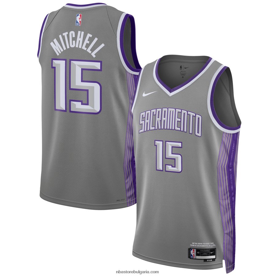 NBA JZ8F024597 sacramento kings davion mitchell nike anthracite swingman jersey