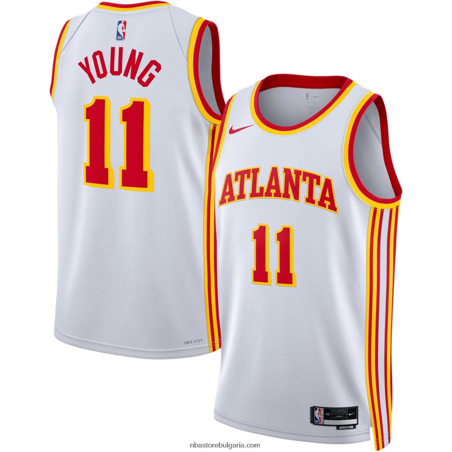 NBA JZ8F0215111 атланта хоукс трае млад nike бяла фланелка суингмен