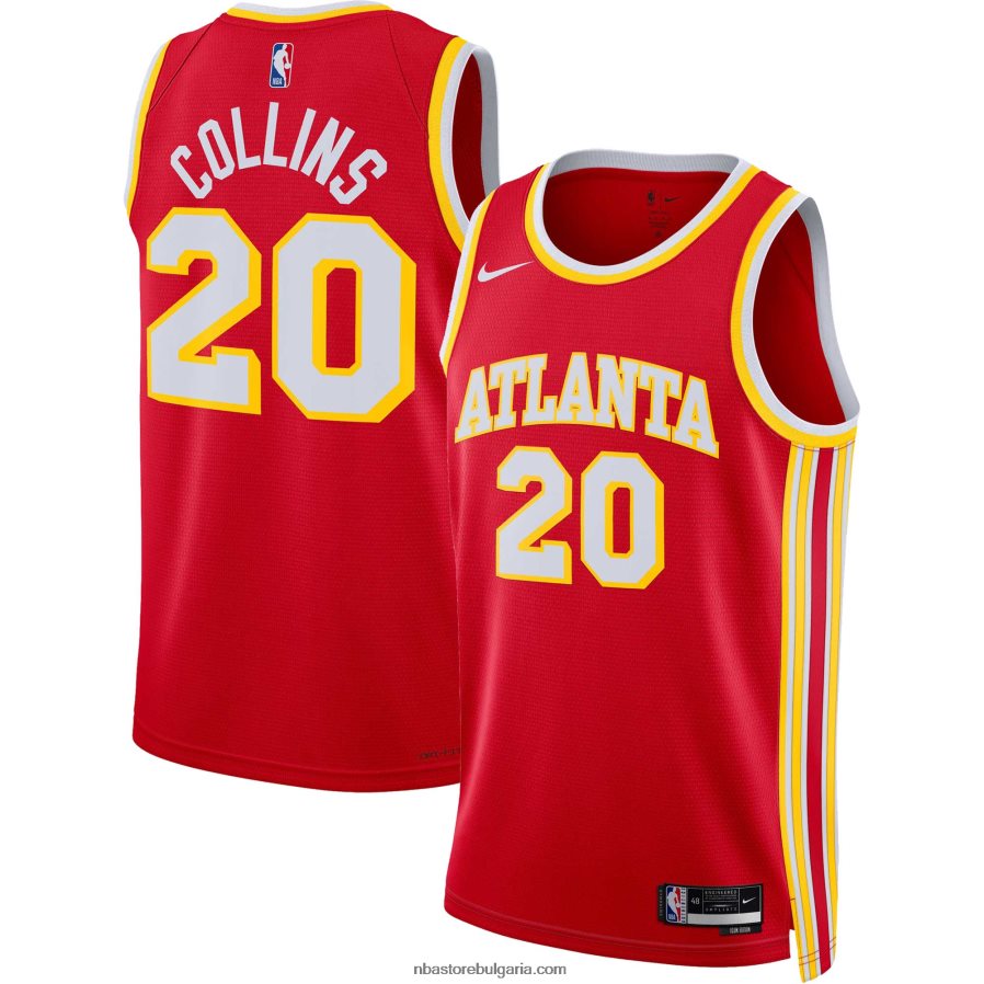 NBA JZ8F026733 Атланта Хоукс Джон Колинс Nike Red Swingman Джърси