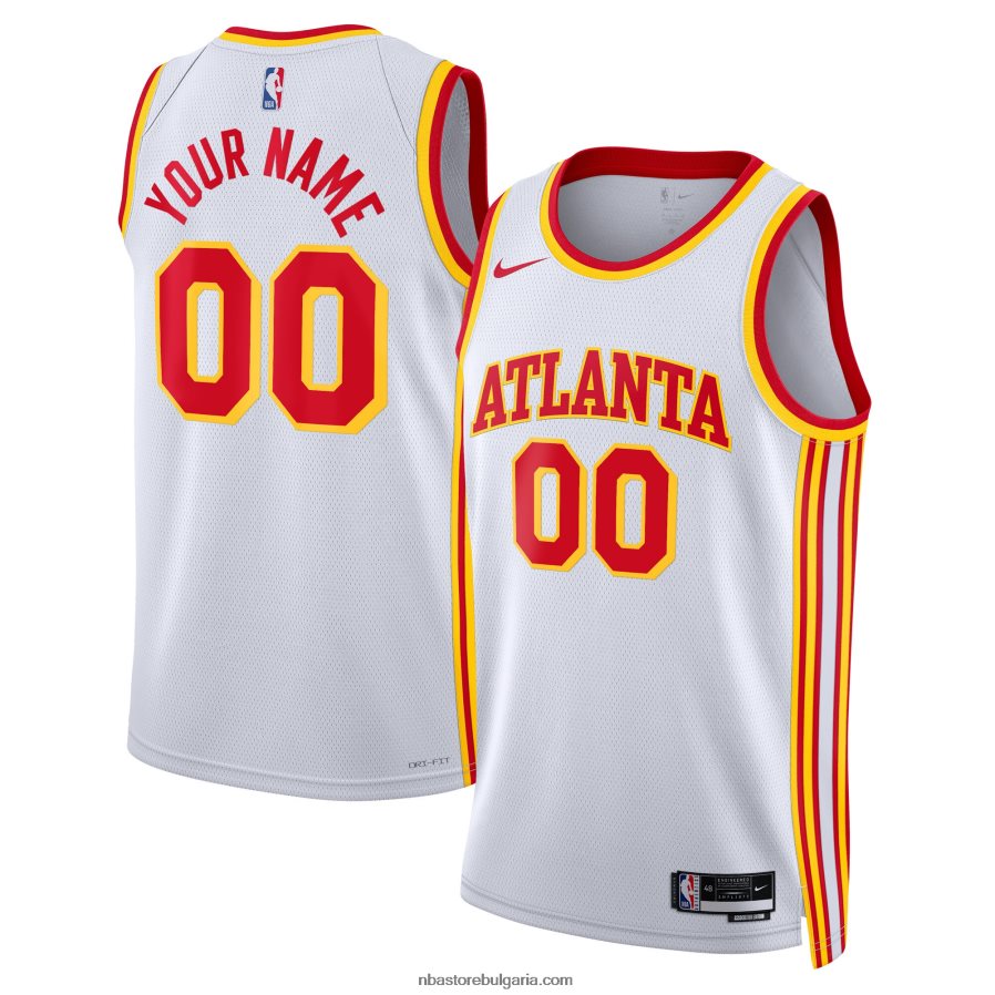 NBA JZ8F028664 атланта хоукс nike бяла суингмен фланелка по поръчка