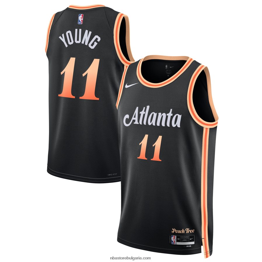 NBA JZ8F0289 atlanta hawks trae young nike черна фланелка swingman