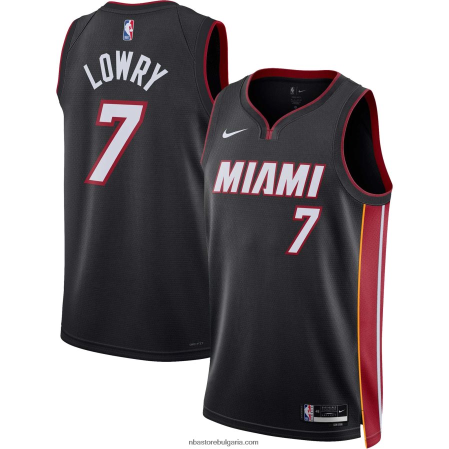 NBA JZ8F0211653 miami heat kyle lowry nike black swingman jersey