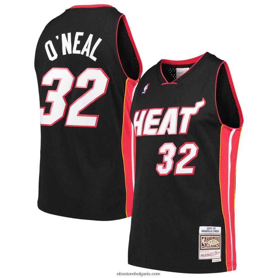 NBA JZ8F022193 shaquille o'neal miami heat mitchell & ness hardwood classics swingman jersey - черно