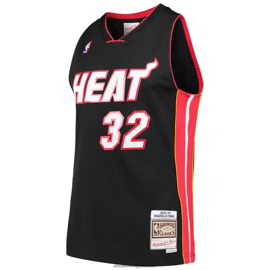 NBA JZ8F022193 shaquille o\'neal miami heat mitchell & ness hardwood classics swingman jersey - черно