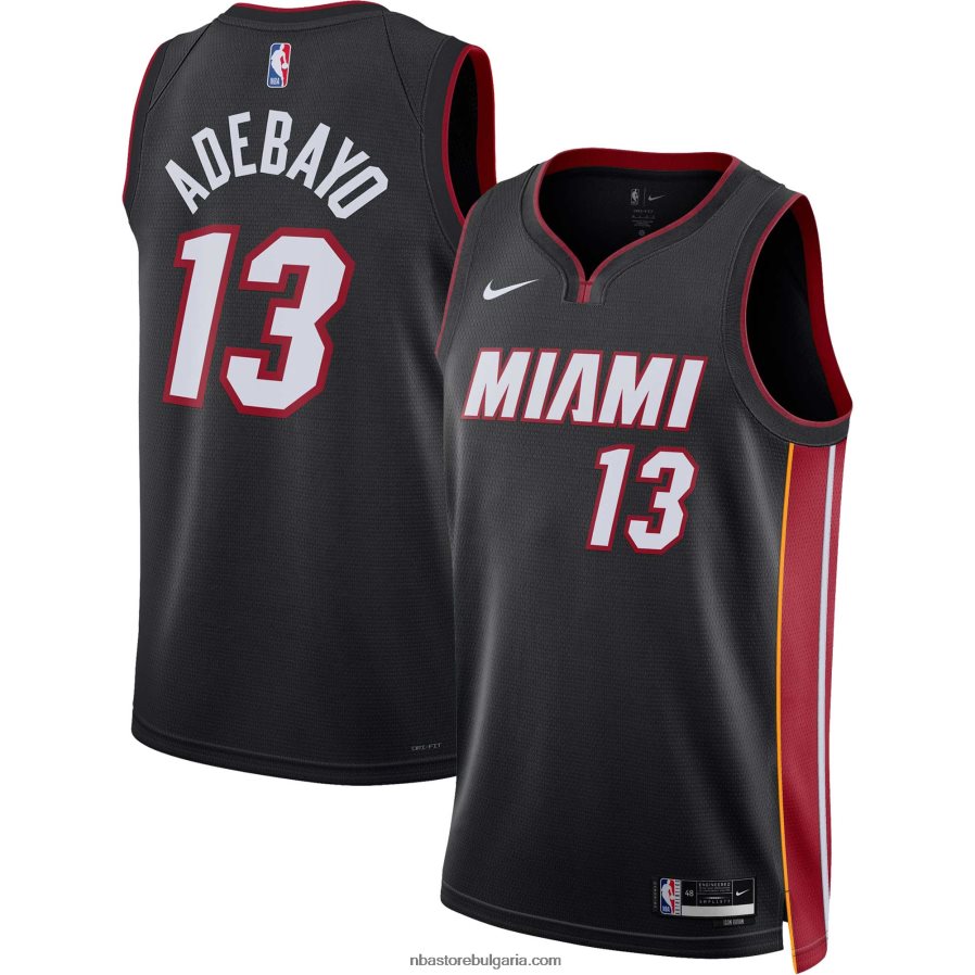 NBA JZ8F022395 miami heat bam adebayo nike черна фланелка swingman