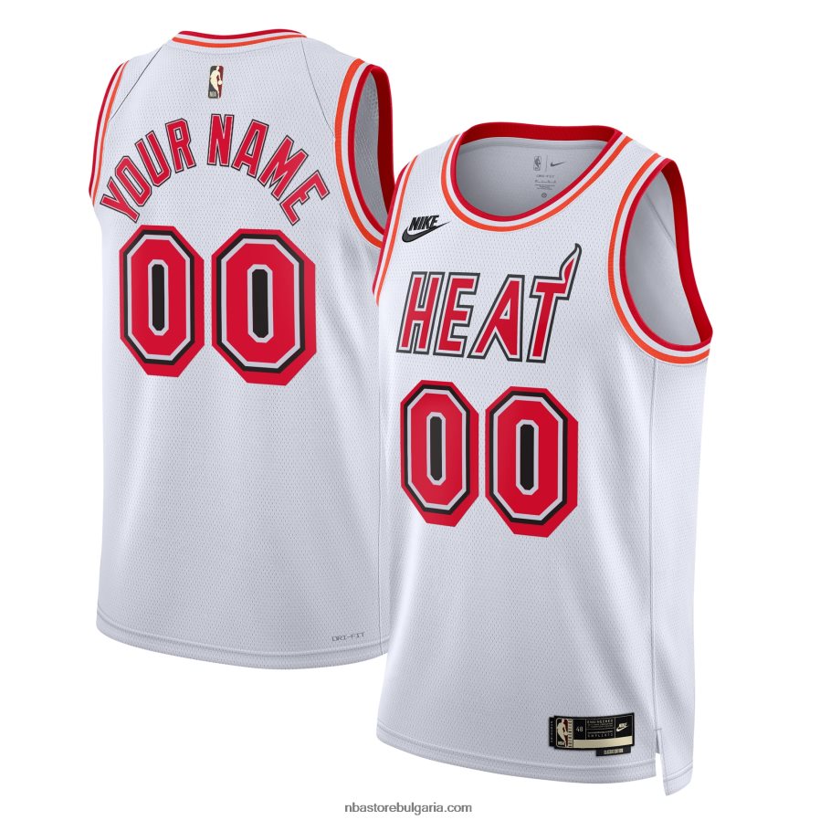 NBA JZ8F02396 miami heat nike бяла персонализирана фланелка swingman