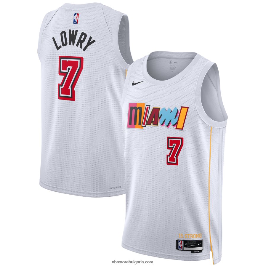 NBA JZ8F028668 miami heat kyle lowry nike бяла фланелка swingman