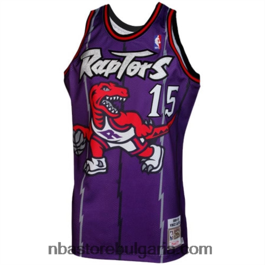 NBA JZ8F021830 mitchell & ness vince carter toronto rapters throwback автентична фланелка - лилаво