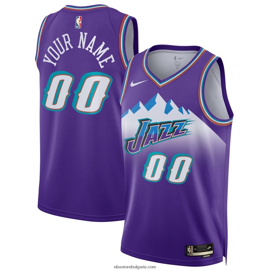 NBA JZ8F02165 utah jazz nike purple персонализирана фланелка swingman