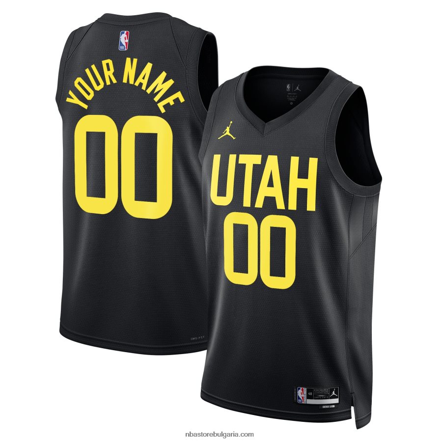 NBA JZ8F02954 utah jazz jordan марка черен суингмен фланелка по поръчка